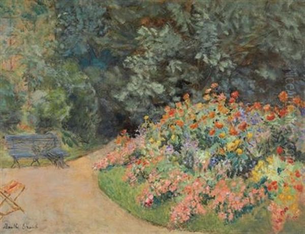 A Quiet Corner Of A Garden Oil Painting by Marthe Orant