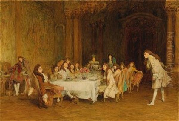 Voltaire As A Guest Of The Duke Of Sully Oil Painting by Sir William Quiller Orchardson