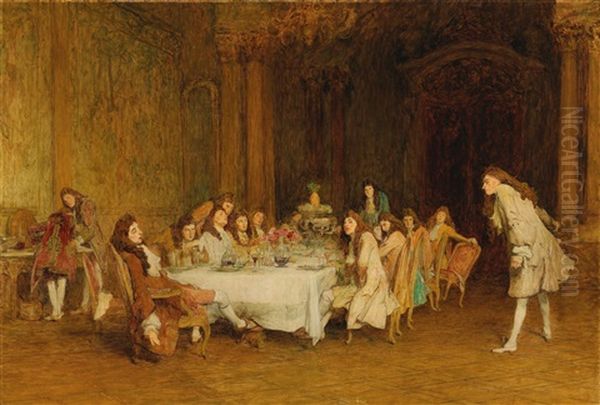 Voltaire As A Guest Of The Duc De Sully Oil Painting by Sir William Quiller Orchardson