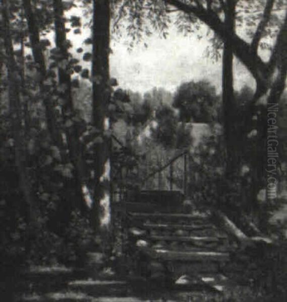 Path Through The Forest Oil Painting by Alfred T. Ordway