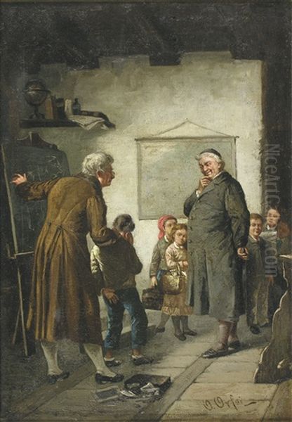 Interior De Escuela Oil Painting by Orfeo Orfei