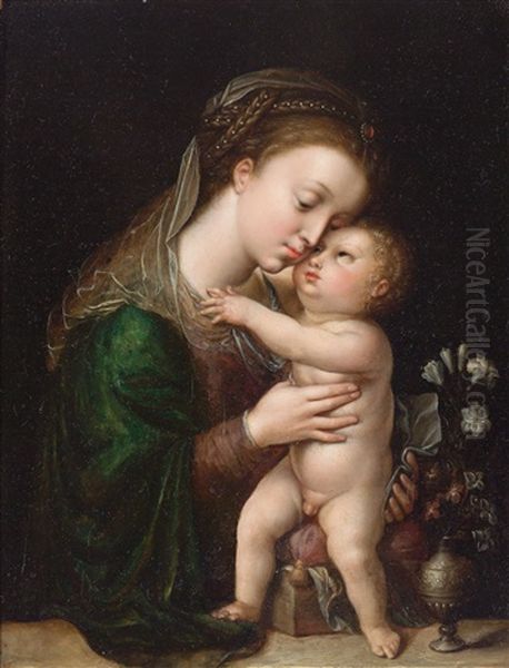 Madonna Und Kind Oil Painting by Bernaert (Barend) van Orley