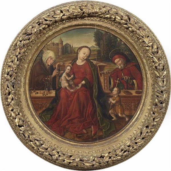 Sacra Famiglia Con Sant'anna E San Giovannino Oil Painting by Bernaert (Barend) van Orley