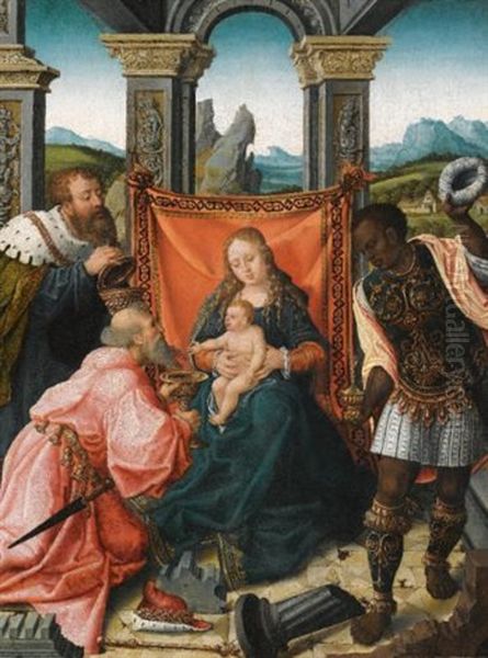 The Adoration Of The Magi Oil Painting by Bernaert (Barend) van Orley