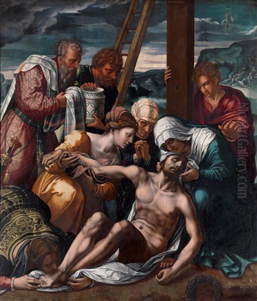 The Lamentation Oil Painting by Bernaert (Barend) van Orley