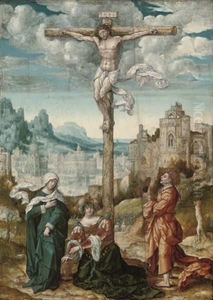 The Crucifixion Oil Painting by Bernaert (Barend) van Orley