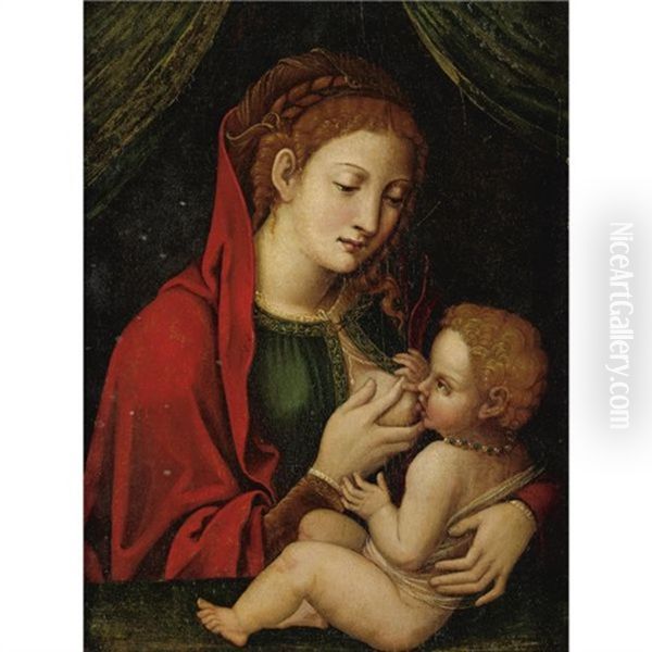 Madonna And Child Oil Painting by Bernaert (Barend) van Orley