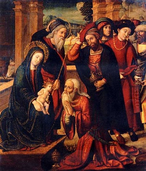 The Adoration Of The Magi Oil Painting by Bernaert (Barend) van Orley