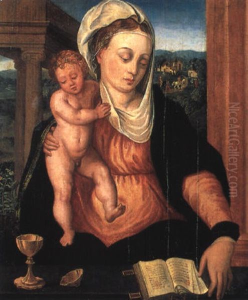 Madonna Mit Jesuskind Oil Painting by Bernaert (Barend) van Orley