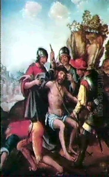 Christ On The Road To Calvary Oil Painting by Bernaert (Barend) van Orley