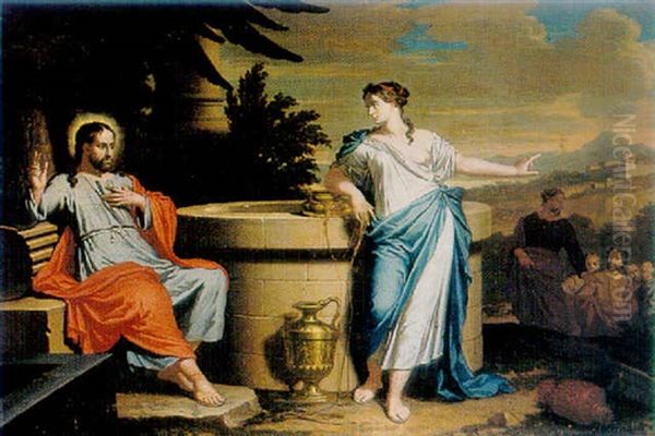 Christ And The Woman Of Samaria At The Well Oil Painting by Richard van Orley