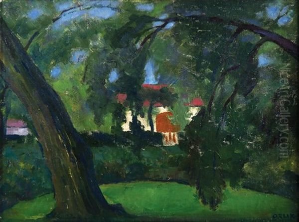 House In The Trees Oil Painting by Emil Orlik