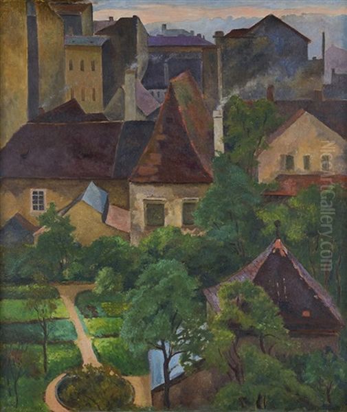 Frantiskanska Zahrada V Praze Oil Painting by Emil Orlik