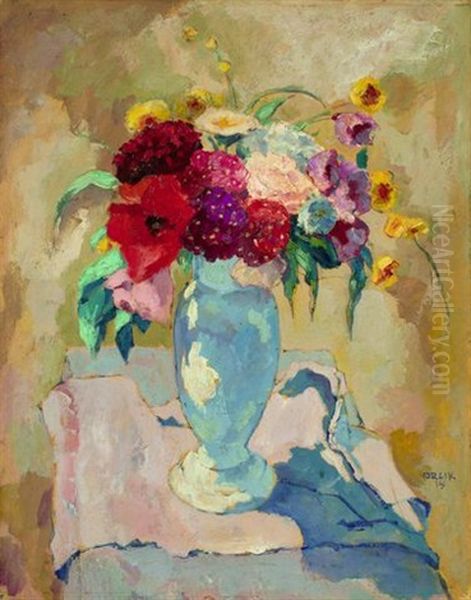 Blumen In Der Sonne Oil Painting by Emil Orlik