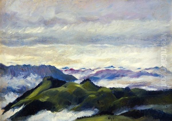 Wendelstein (alpy) Oil Painting by Emil Orlik