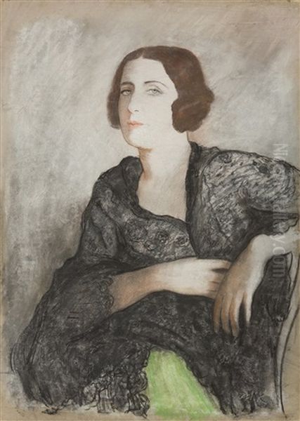 Portrat Einer Dame (bella Chagall) Oil Painting by Emil Orlik