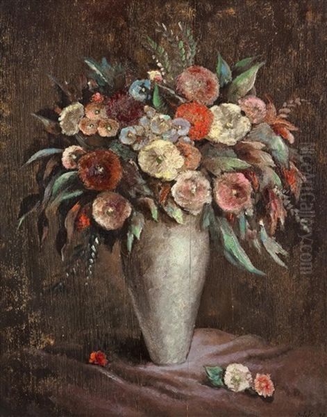 Blumenstraus In Einer Vase Oil Painting by Emil Orlik