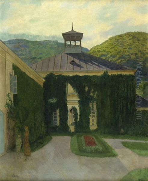 Schloss Vor Hugeliger Landschaft Oil Painting by Emil Orlik