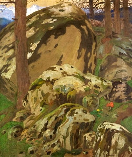 Dachstein Oil Painting by Emil Orlik