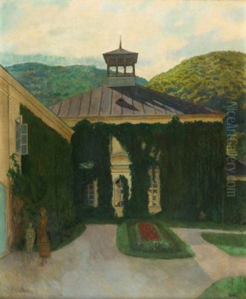 Vor Einem Schloss In Hugeliger Landschaft Oil Painting by Emil Orlik