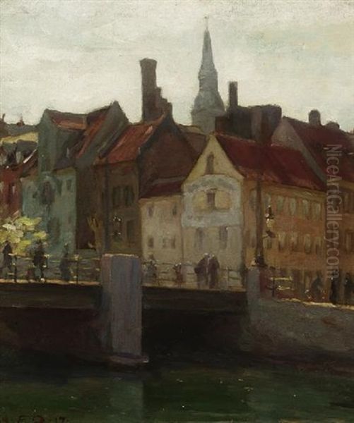 Copenhagen Oil Painting by Emil Orlik