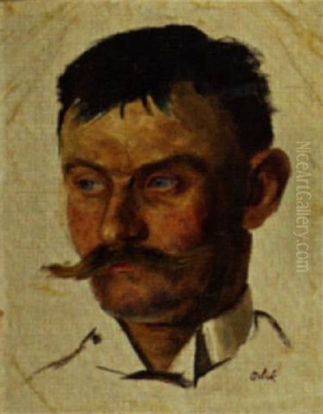 Portrat Bernhard Pankok Oil Painting by Emil Orlik