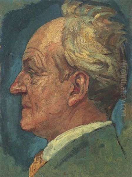 Gerharrt Hauptmann Oil Painting by Emil Orlik