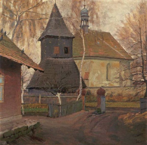 Dorfkirche Oil Painting by Emil Orlik