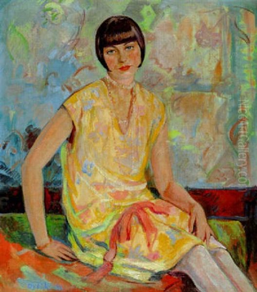 Sitzende Junge Frau Oil Painting by Emil Orlik