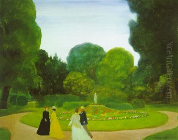 Oslawan (im Schlosspark) Oil Painting by Emil Orlik