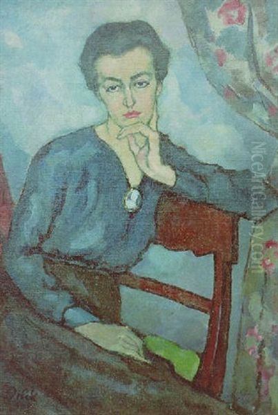 Bildnis Einer Jungen Frau Oil Painting by Emil Orlik