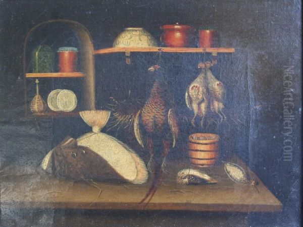 Still Lives: In A Sportsman's Larder Oil Painting by Benjamin Blake