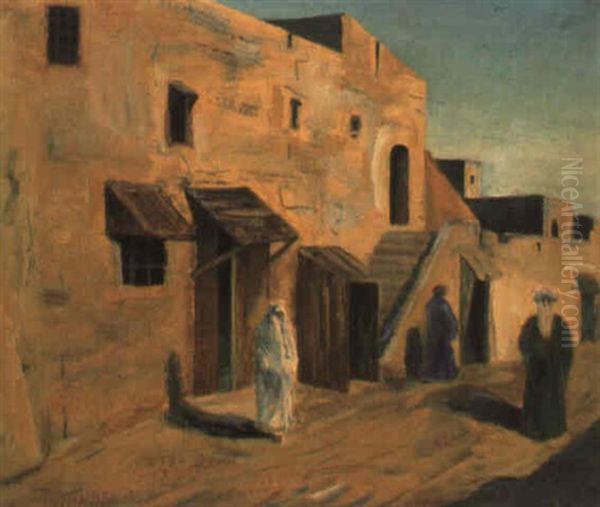 Strase Im Alten Jerusalem Oil Painting by Emil Orlik