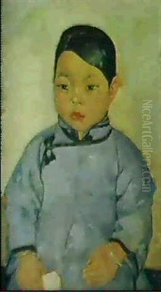 Kleines Chinesenkind Oil Painting by Emil Orlik