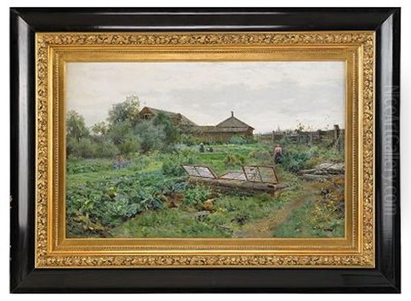 The Vegetable Gardens Oil Painting by Nicholai Vasilievich Orlov