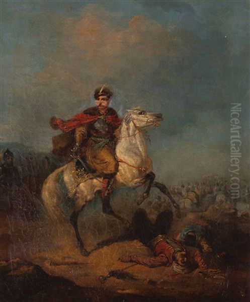 Hetman Stanislaw Zolkiewski Oil Painting by Aleksandr Osipovich Orlovsky