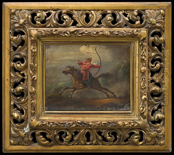 Oriental Rider Spanning Arc Oil Painting by Aleksandr Osipovich Orlovsky