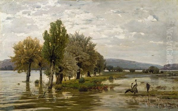 Flusslandschaft Oil Painting by Vladimir Donatovitch Orlovsky