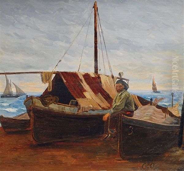 Fischer Am Schwarzen Meer Oil Painting by Vladimir Donatovitch Orlovsky