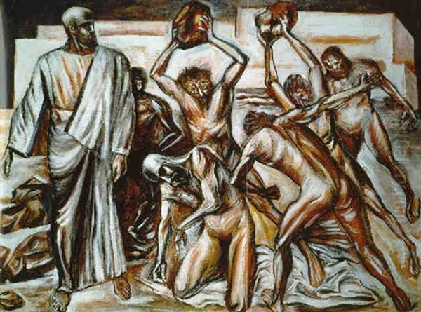 Martirio De San Esteban Oil Painting by Jose Clemente Orozco