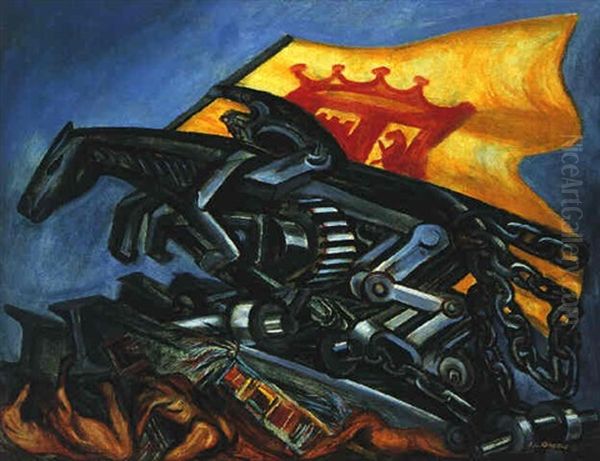 Cortes Y La Victoria Oil Painting by Jose Clemente Orozco