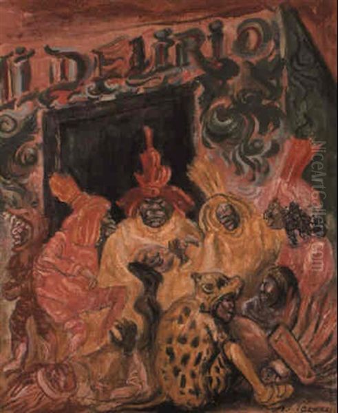 Mi Delirio Oil Painting by Jose Clemente Orozco