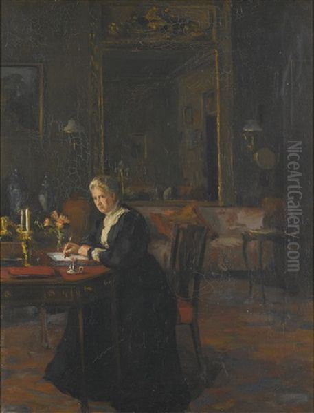 Portrait Interior: Louisa Caroline Elizabeth Hamilton Oil Painting by Sir William Orpen