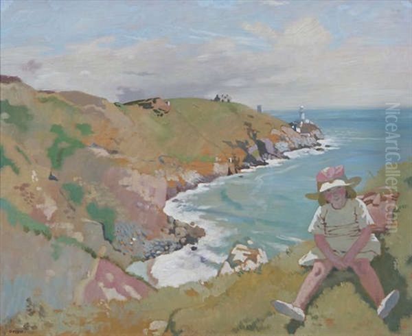 The Edge Of The Cliff, Howth Oil Painting by Sir William Orpen