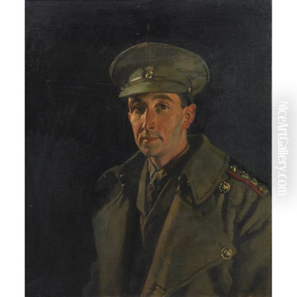 Captain Wood Of The Royal Inniskilling Fusiliers Oil Painting by Sir William Orpen