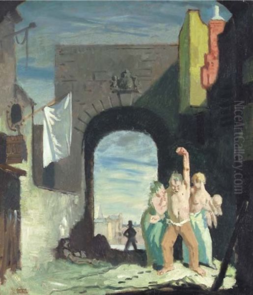 The Dublin Brawl Oil Painting by Sir William Orpen