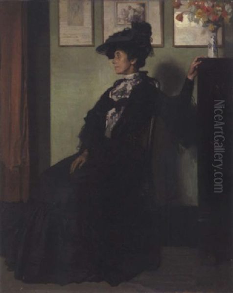 Portrait Of Mrs. Ella Fry Oil Painting by Sir William Orpen