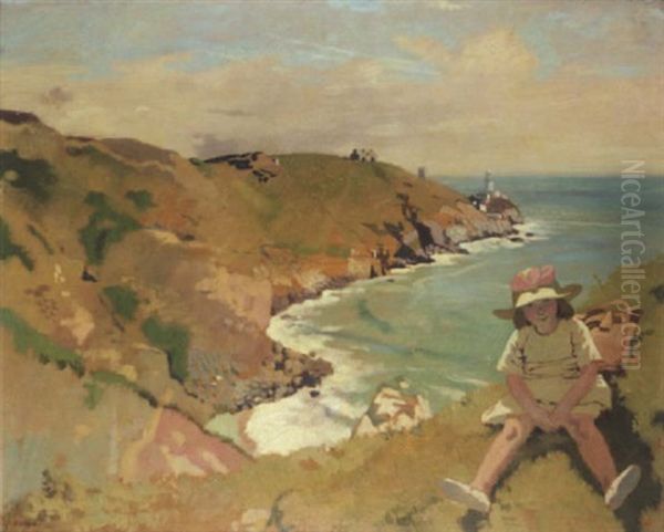 The Edge Of The Cliff, Howth Oil Painting by Sir William Orpen