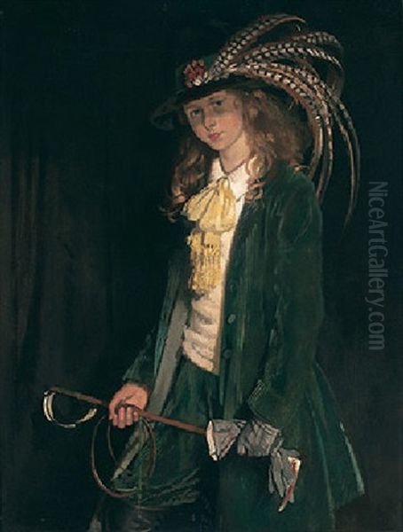 Portrait Of Gardenia St. George With Riding Crop Oil Painting by Sir William Orpen