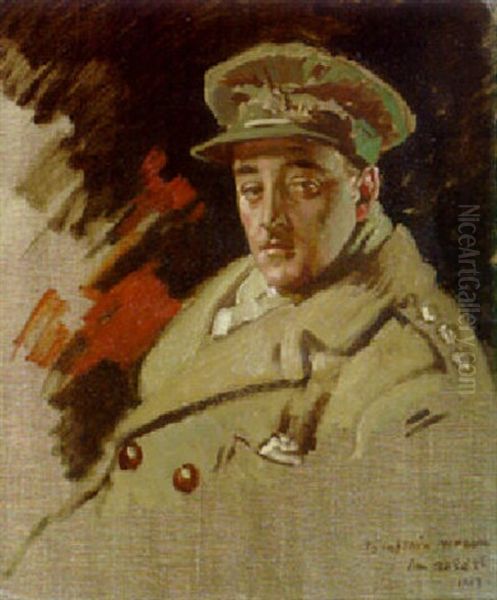 Portrait Of Captain Aubrey Nepean Oil Painting by Sir William Orpen